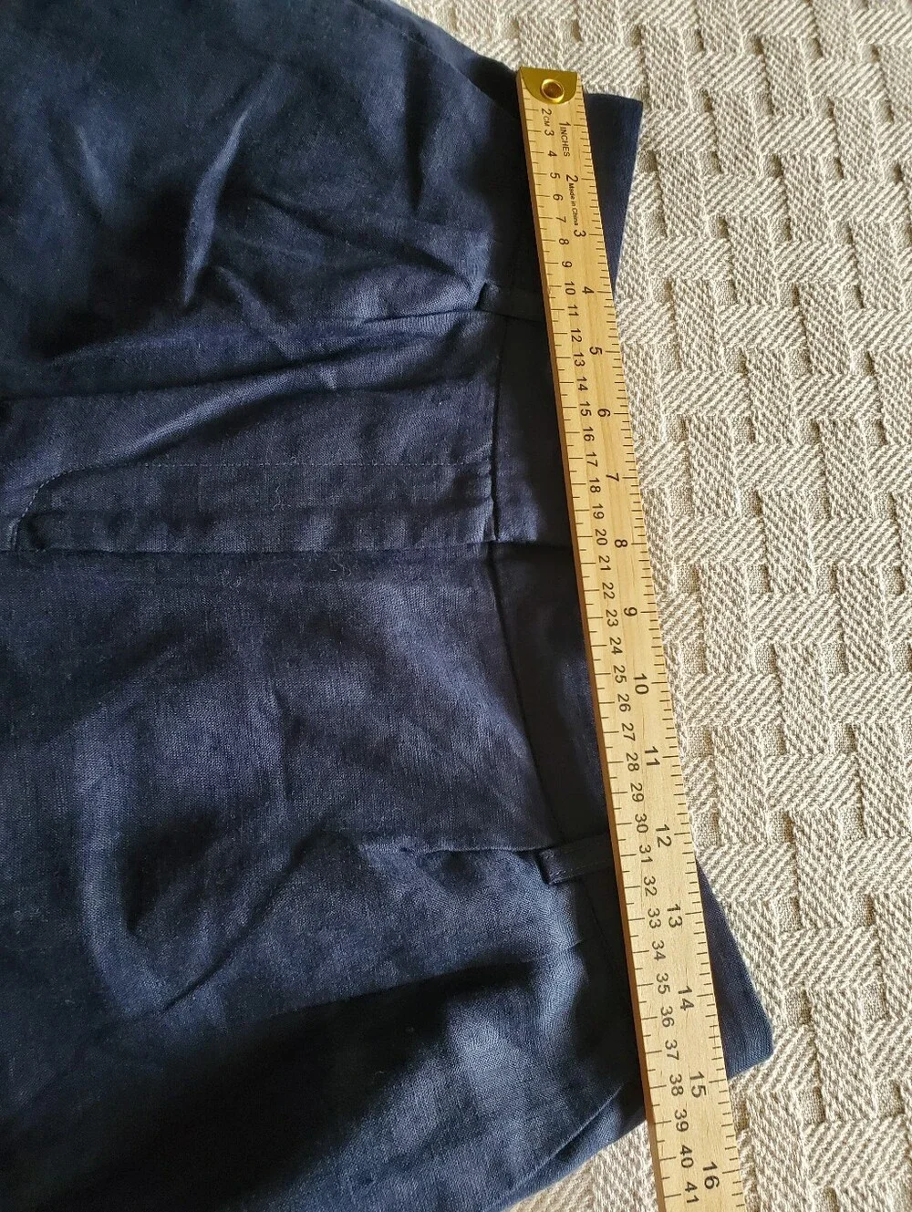 NWT Quince 100% European Linen Pleated Trouser Deep Navy